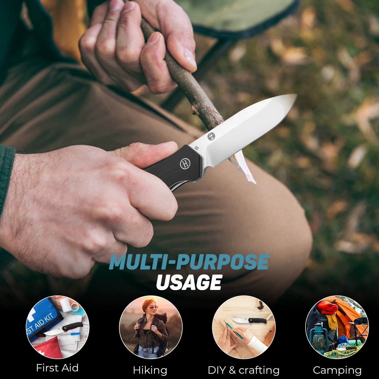 The Wild Trail Folding Pocket Knife Giftset for Men and Women (Silver and Black)