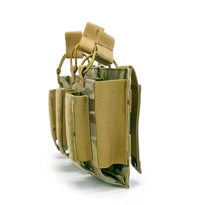 MUCTAC Kangaroo Triple Mag Pouch – 1000D Nylon, Holds 3 - 5.56 & 3 - 9mm Mags – MC