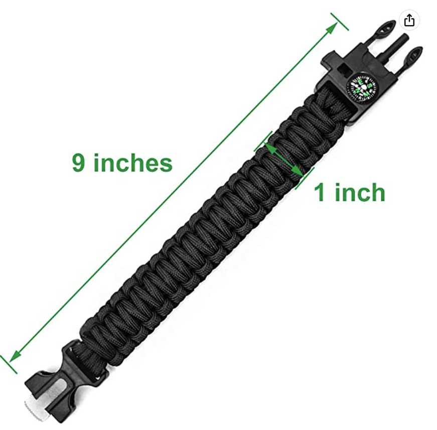 Orange Survival Bracelet 5-in-1 Multifunctional