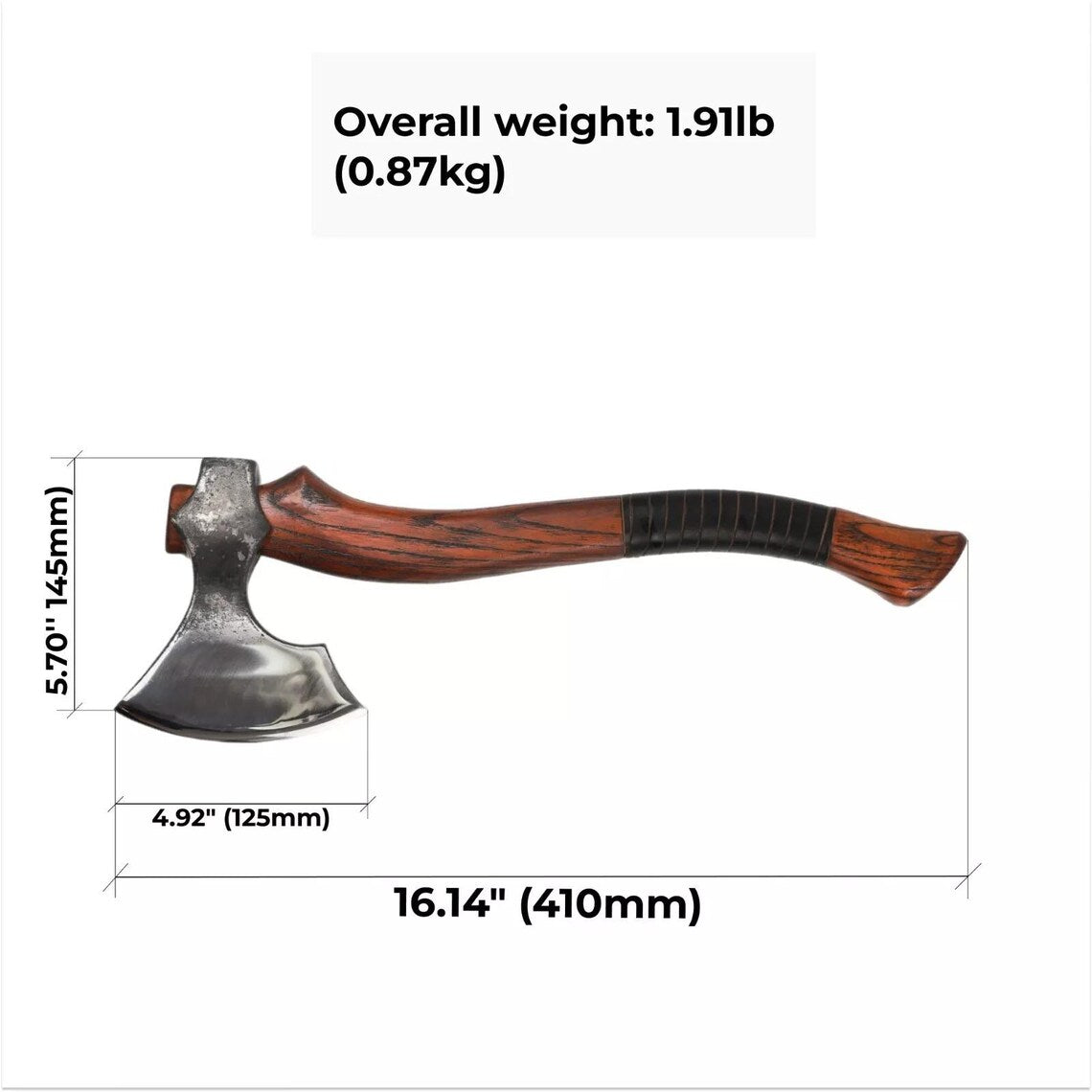 1095 Steel Blade Custom Handcrafted Tomahawk | Rosewood Handle with Leather Wrap & Sheath | | Durable Axe for Outdoor Adventures by KBS Knives