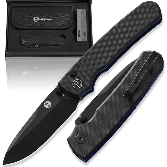 The Loyalist Folding Pocket Knife Giftset for Men and Women (Black and Blue)