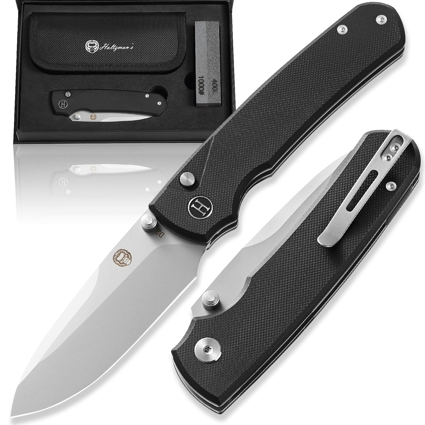 The Loyalist Folding Pocket Knife Giftset for Men and Women (Sand and Black)