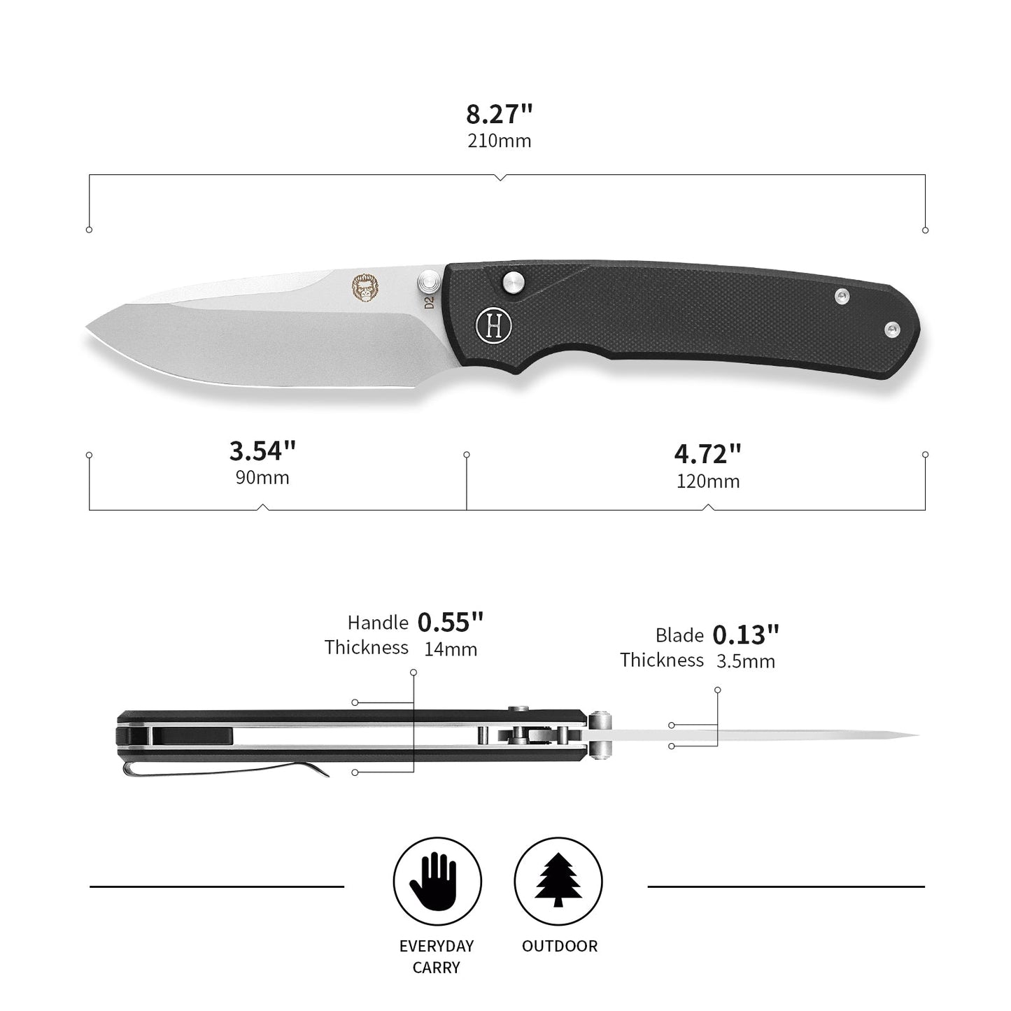 The Loyalist Folding Pocket Knife Giftset for Men and Women (Sand and Black)