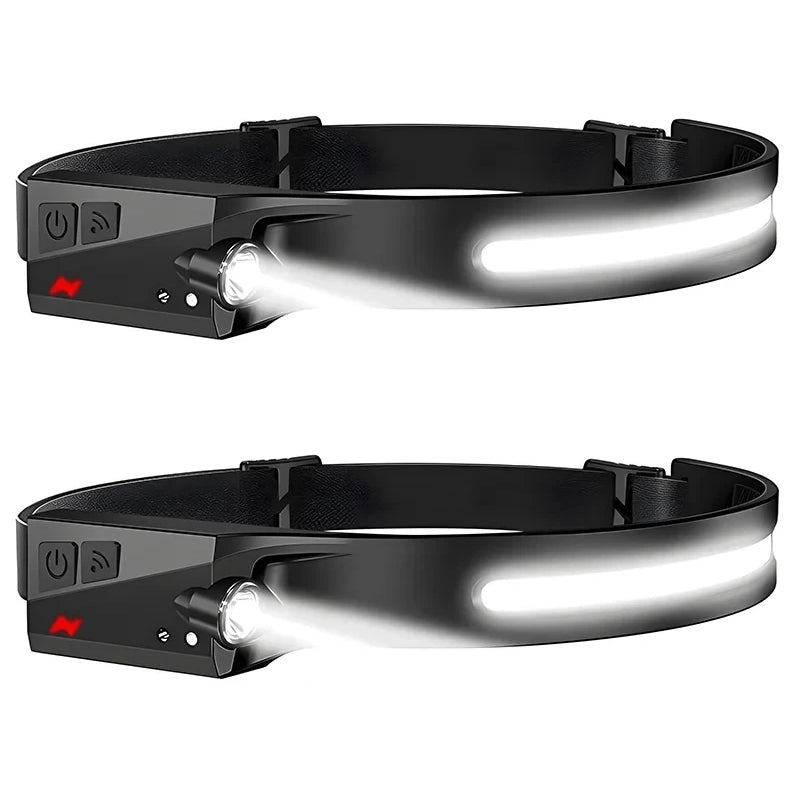 Headlamp USB Rechargeable LED  Waterproof, Motion Sensor Camping/Hiking Light