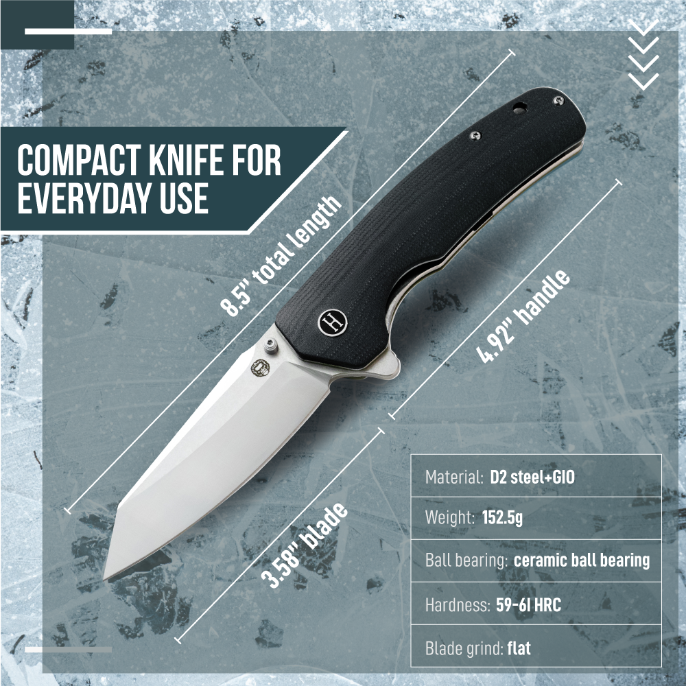 The Clip Point Folding Pocket Knife Giftset for Men and Women (Silver and Black)