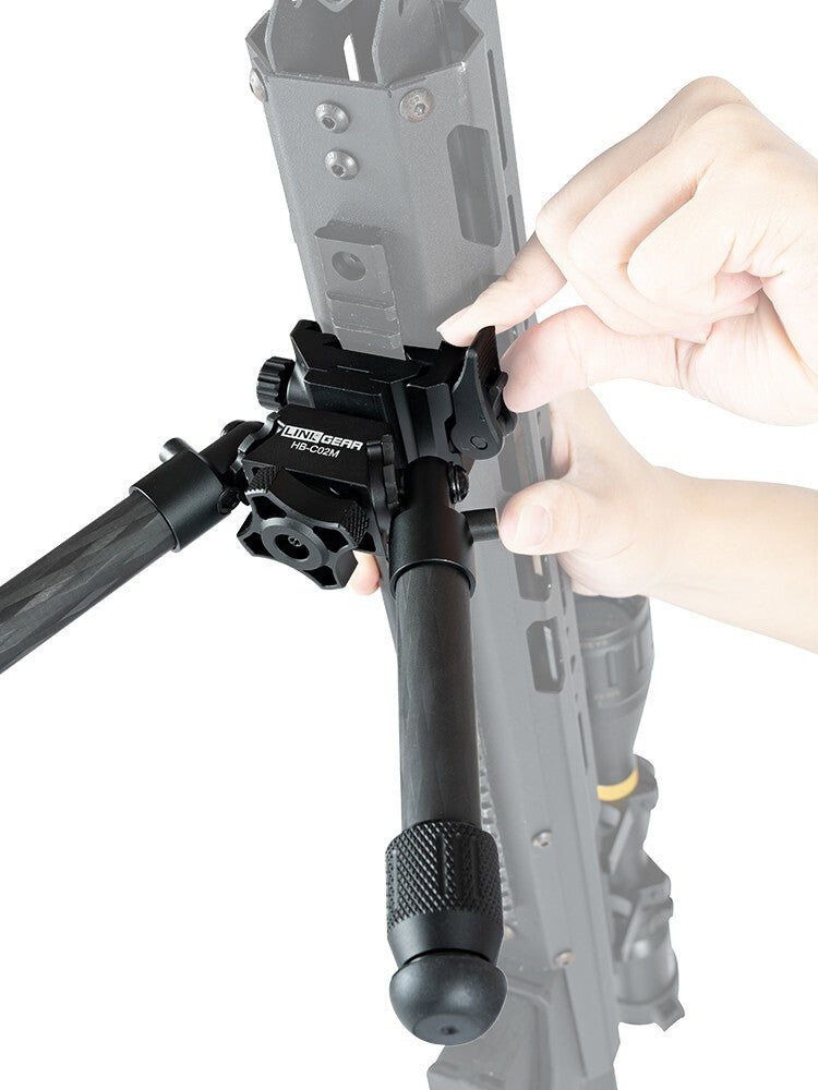 Linkogear HB-C02M Bipod – Black, Carbon Fiber, Quick-Detach, 7-10” Adjust