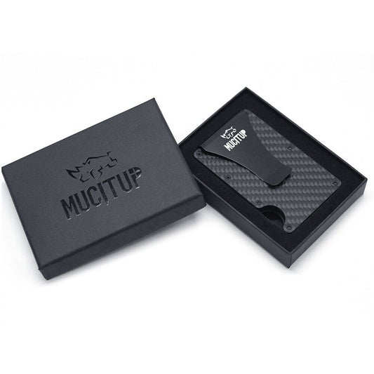 MUCITUP RFID Carbon Fiber Wallet MAGSAFE Slim Minimalist - Holds Cards & Cash