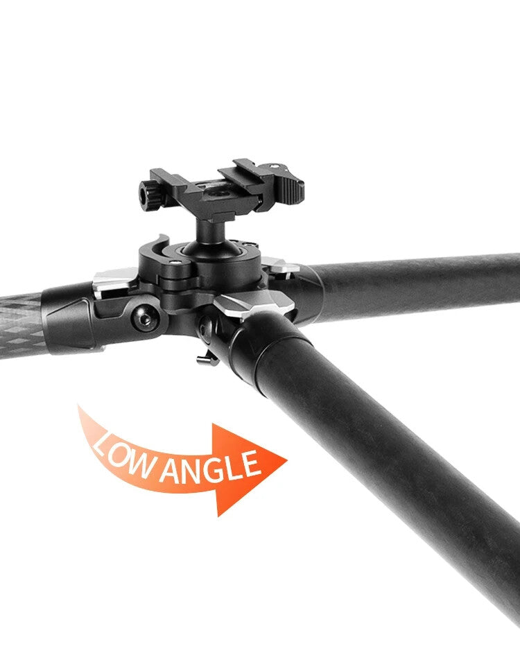 Linkogear Carbon Fiber Tripod – Picatinny/Arca, 64" Max, 66lb Capacity - Brown