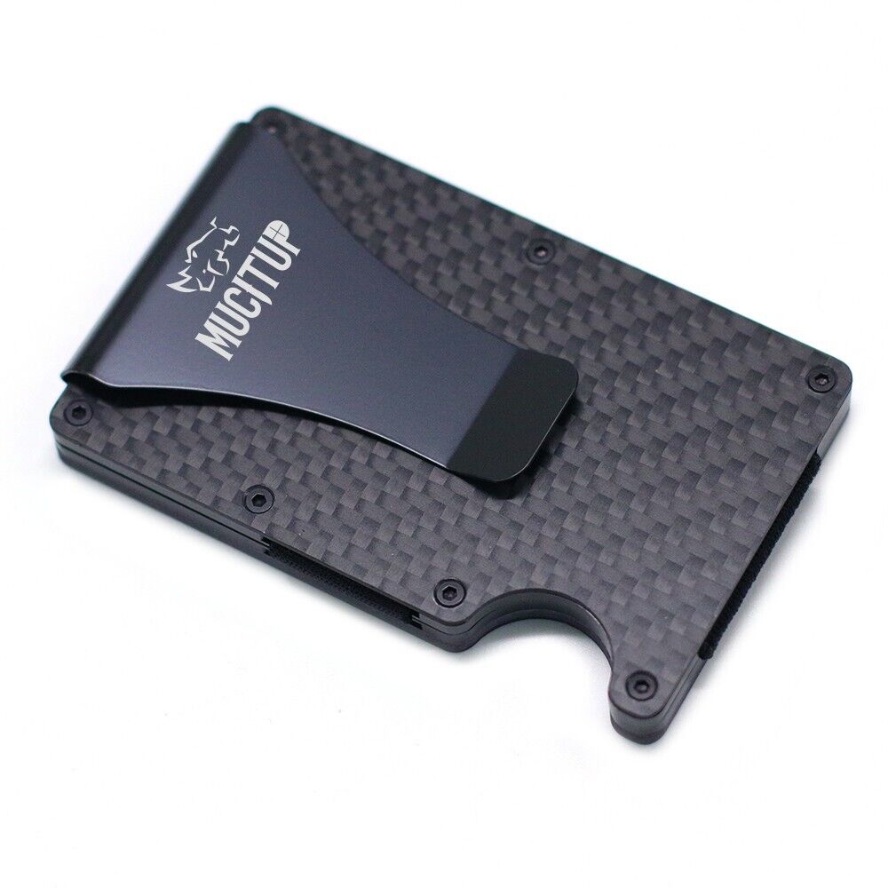 MUCITUP RFID Carbon Fiber Wallet MAGSAFE Slim Minimalist - Holds Cards & Cash