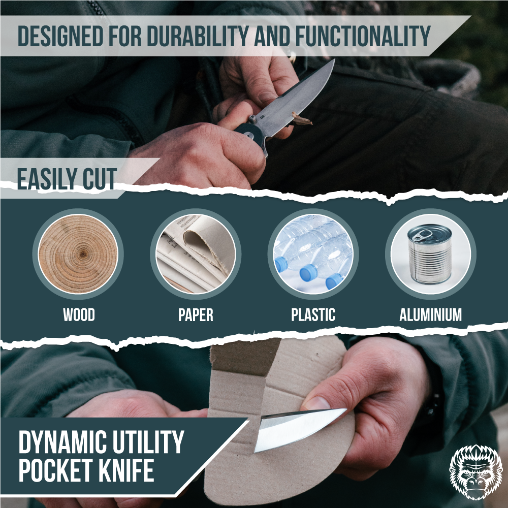 The Straight Back Folding Pocket Knife Giftset for Men and Women (Silver and Black)