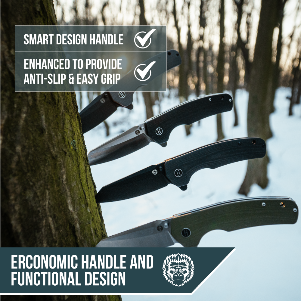 The Clip Point, Pioneer, Wild Trail Folding Pocket Knife Giftset Combo (Silver and Black)