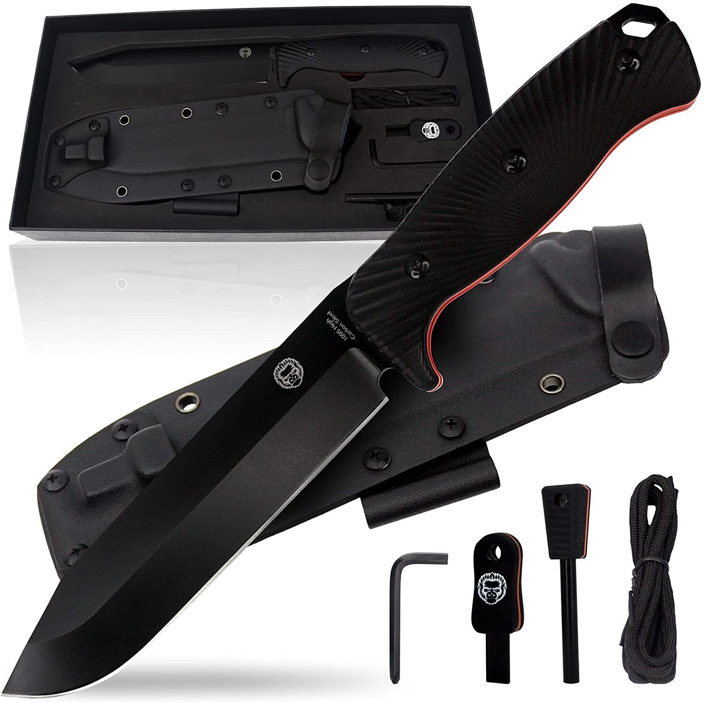 12.32" LAVALINE SURVIVAL KNIFE WITH FIXED 1095 HIGH CARBON STEEL BLADE