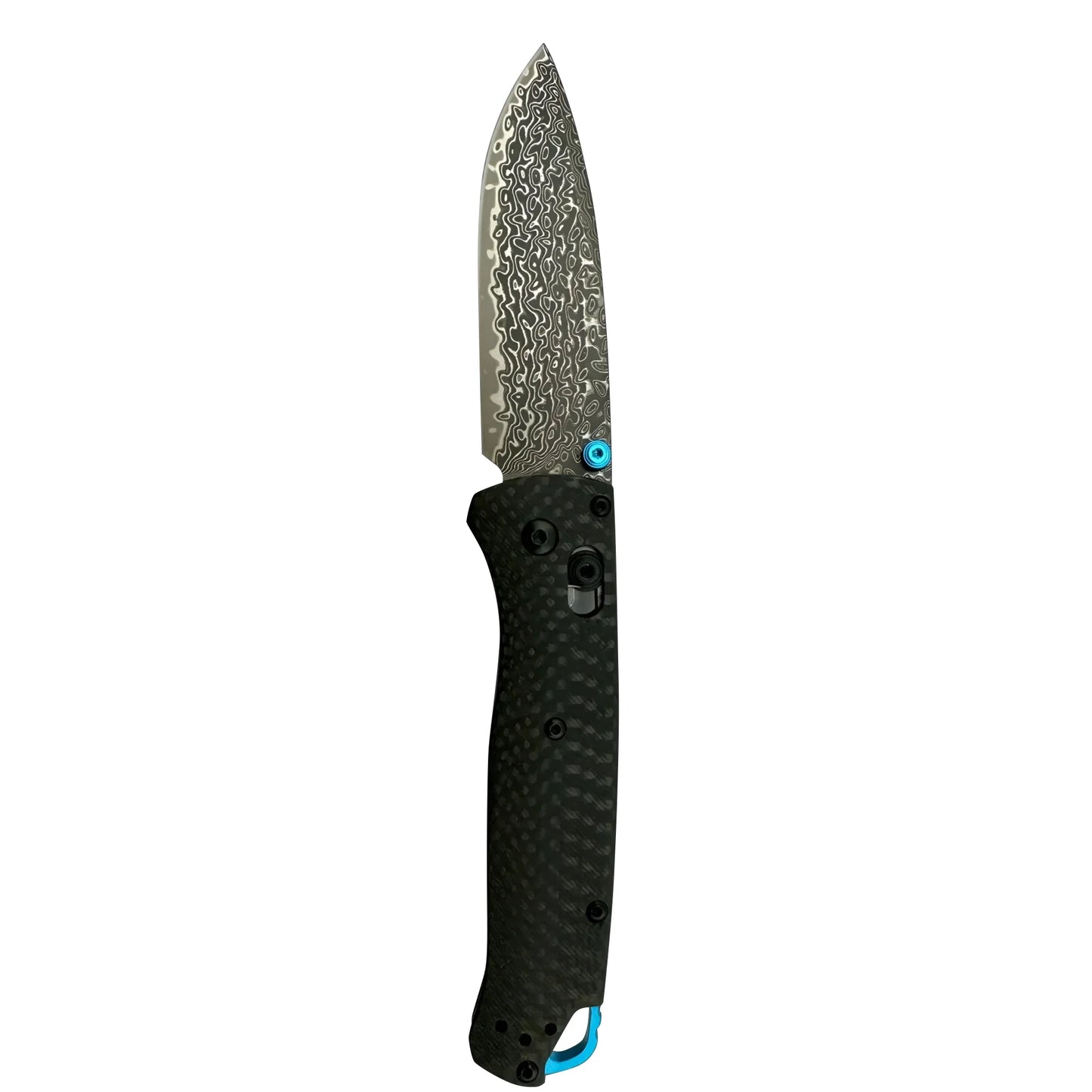 Damascus Folding Knife Carbon Fiber Handle with Pocket Clip - EDC Tactical Blade