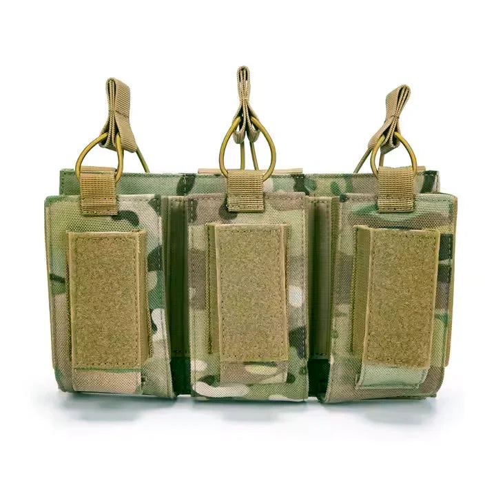 MUCTAC Kangaroo Triple Mag Pouch – 1000D Nylon, Holds 3 - 5.56 & 3 - 9mm Mags – MC