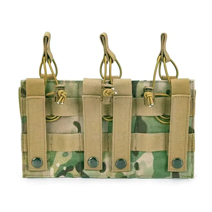 MUCTAC Kangaroo Triple Mag Pouch – 1000D Nylon, Holds 3 - 5.56 & 3 - 9mm Mags – MC